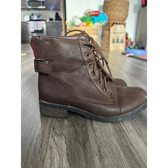 Brown Ankle Boots Fashion Fall size 5.5 like new - Picture 4 of 6
